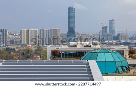 Glass Dome at Rooftop Building Skylight City View