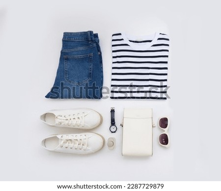 Men's clothes and accessories Set.on white background