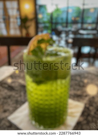 Defocused abstract background of hulk drink