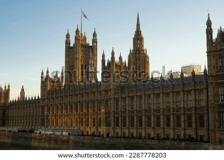 A partial view of the Houses of Parliament, London