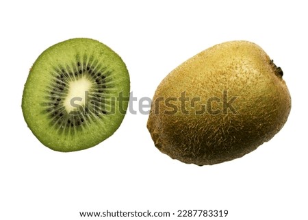 kiwi fruits set isolated on white or transparent background, cut out