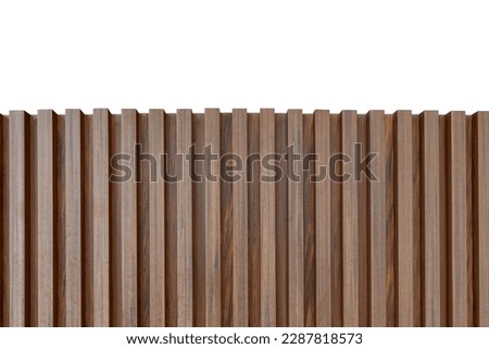 Wood fence. Brown wooden plank surface texture background for interior design isolated on white background with clipping path. Royalty-Free Stock Photo #2287818573