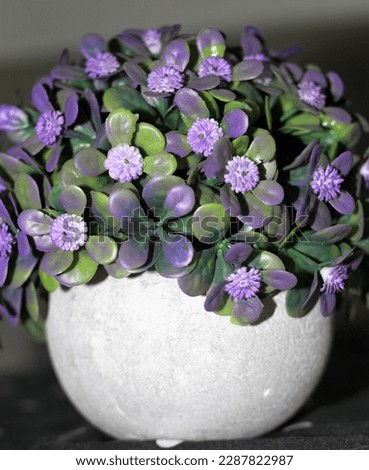 purple artificial flowers for table decoration