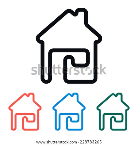 Simple House Home Icon, Vector Illustration