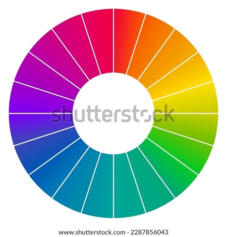 Munsell color wheel at same chroma - circle divided into different hue, version with 20 segments Royalty-Free Stock Photo #2287856043