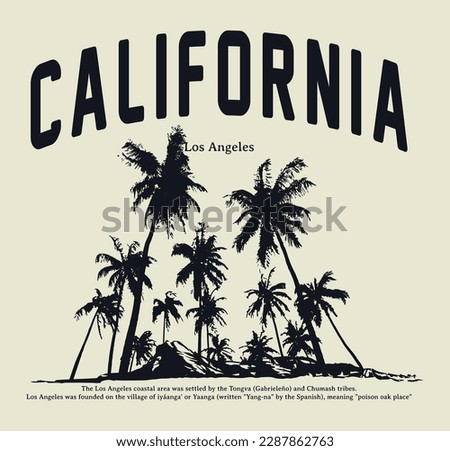 california los angeles ca la vector palm tree palm island slogan for t-shirt