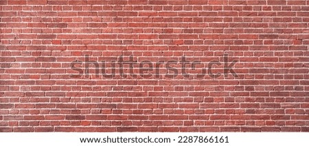 Panorama Red brick wall texture background, brick wall texture for for interior or exterior design backdrop. Royalty-Free Stock Photo #2287866161