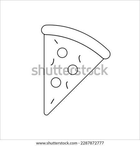 Flat Pizza icon, Pizza illustration with white background, tasty pizza