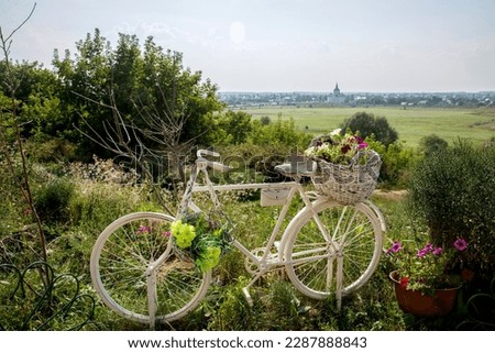 bicycle in flowers in the park