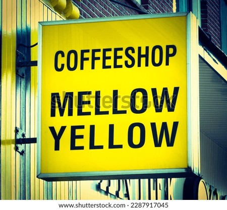 Amsterdam Coffeeshop Mellow Yellow 1970s Royalty-Free Stock Photo #2287917045
