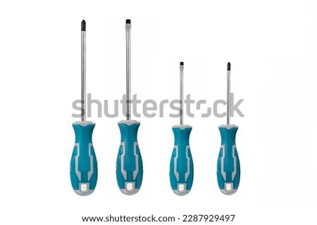 Set of screwdriver isolated on white abckground.