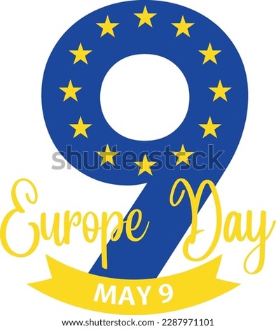 Happy Europe Day Vector Design for Banner or Poster illustration