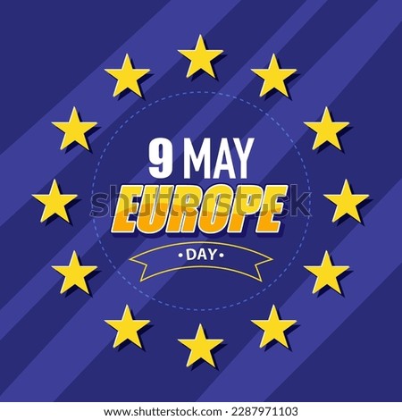 Happy Europe Day Vector Design for Banner or Poster illustration