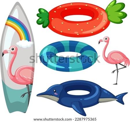 Inflatable Ring In Summer Theme Collection illustration