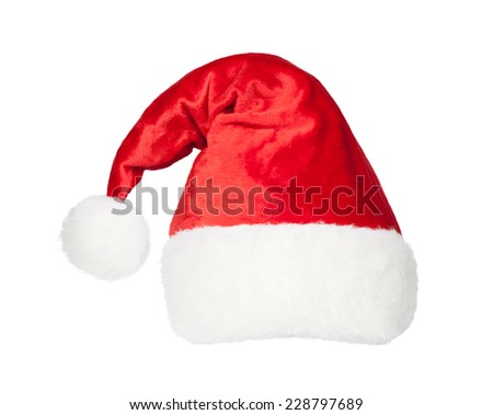 Christmas Santa red hat isolated on white background