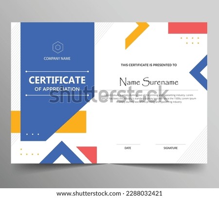 Creative Elegant Abstract Certificate Design Template Royalty-Free Stock Photo #2288032421