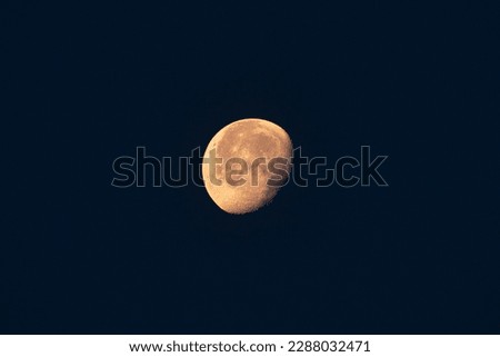 orange half moon on a dark night