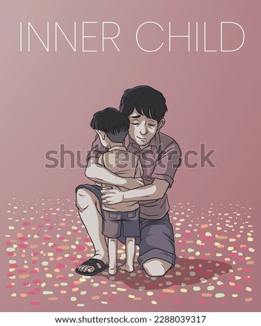 illustration of inner child healing visualization - vector Royalty-Free Stock Photo #2288039317