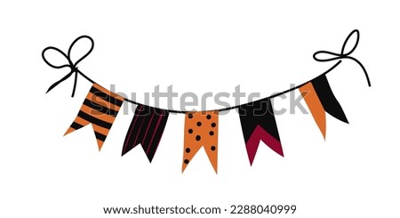 Halloween garland collection, for Halloween party. illustration isolated on white background. Bunting for celebration