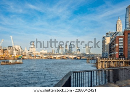 London, a view of the Thames with Blackfriars Bridge and St Paul's Cathedral