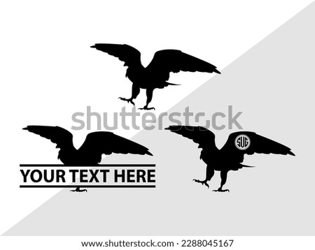 Falcon Bird Monogram Vector Illustration Silhouette