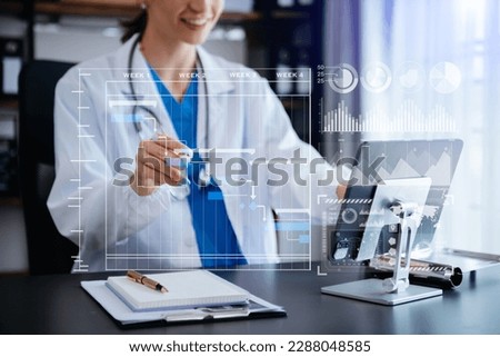 Project manager working and update tasks with Gantt chart scheduling diagram at hospital .success smart medical doctor working with smart medical doctor as concept.
 Royalty-Free Stock Photo #2288048585