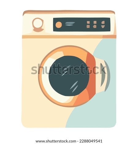 Modern washing machine symbolizes clean domestic life isolated