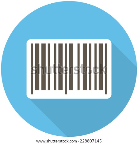 Barcode icon (flat design with long shadows)