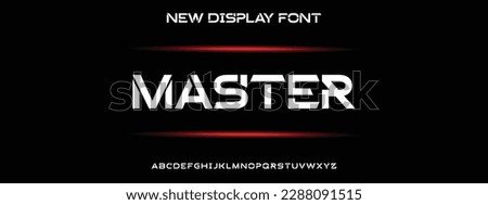 MASTER Abstract modern minimal alphabet fonts. Typography urban style for fun, sport, technology, fashion, digital, future creative logo font. vector illustration. Royalty-Free Stock Photo #2288091515