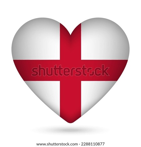England flag in heart shape. Vector illustration.
