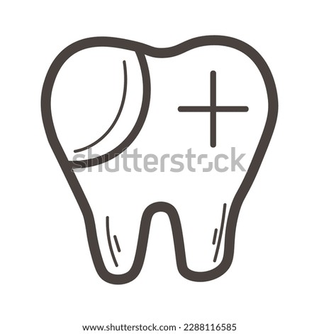 Ill tooth on white background