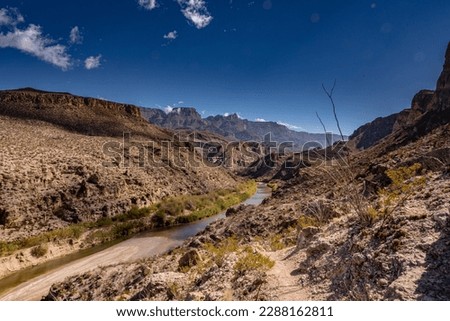 Overlooking the Rio Grande from the Marofa Vega Trail in Big Bend National Park Royalty-Free Stock Photo #2288162811