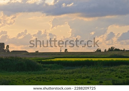 Dike at Sunset in Northern Germany