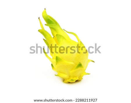 Yellow dragon fruit isolated on white background.