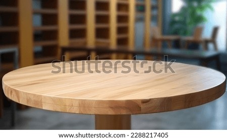 Empty beautiful round wood table  top counter on  interior in clean and bright with shadow background, Ready,white background, for product montage

 Royalty-Free Stock Photo #2288217405