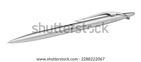 New stylish silver pen isolated on white Royalty-Free Stock Photo #2288222067