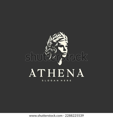 Athena the goddess vector logo illustration design Royalty-Free Stock Photo #2288225539
