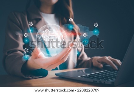 AI learning and business Artificial Intelligence, artificial intelligence by enter command prompt for generates something, Futuristic technology transformation, enhancing global business capabilities. Royalty-Free Stock Photo #2288228709