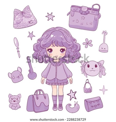 Cute fashion girl's purple dream