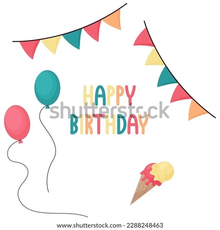 colorful catroon clip art for birthday celebration 