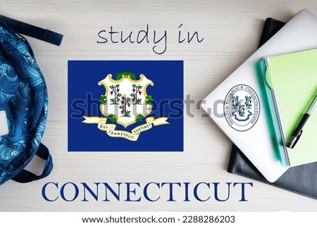 Study in Connecticut. USA state. US education concept. Learn America concept.