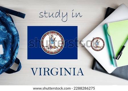 Study in Virginia. USA state. US education concept. Learn America concept. Royalty-Free Stock Photo #2288286275