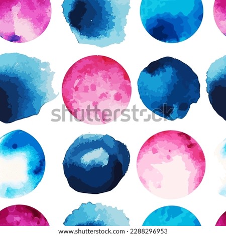 Seamless pattern of watercolor circles. Vector illustration