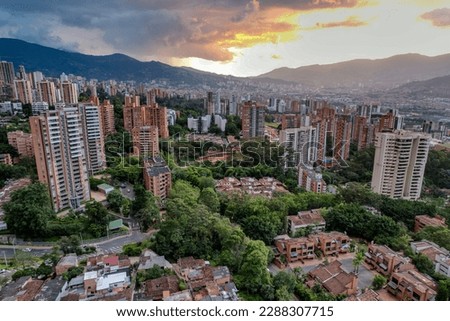 Aerial view from over Medellin, Colombia