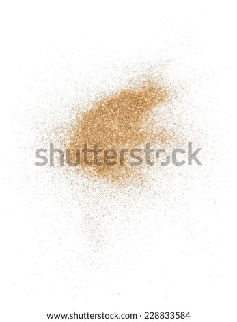 Golden glitter over white background Royalty-Free Stock Photo #228833584