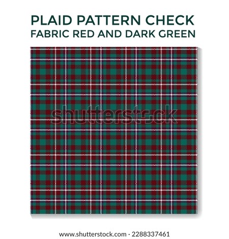 Plaid check fabric red and green pattern-01