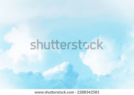 Summer blue sky cloud gradient light white background. with the sunlight passing, Beauty clear cloudy in sunshine calm bright winter air background.