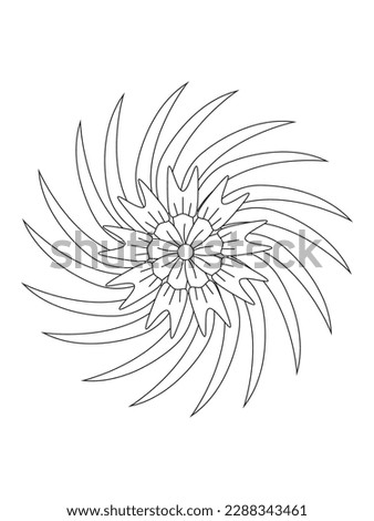  Flowers  Leaves Coloring page Adul and Flower Outline Illustration for Covering Book. Coloring book for kids and adults. 