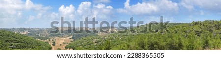 Mountain forest landscape. Carmel Mountains. National Park. Israel. Mediterranean Royalty-Free Stock Photo #2288365505