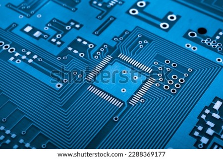 printed circuit. layout of tracks. Royalty-Free Stock Photo #2288369177